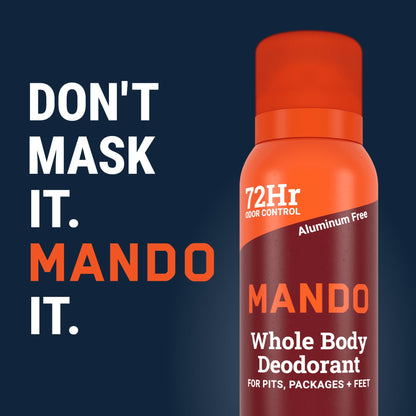 Mando Whole Body Deodorant for Men – Bourbon Leather, 72-Hour Odor Control, Aluminum & Benzene Free, 3.6 oz Cans (Pack of 2)