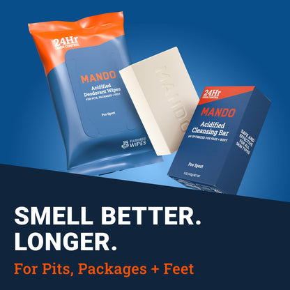 Mando Whole Body Deodorant 3-Piece System – Aluminum-Free Odor Control | Pro Sport
