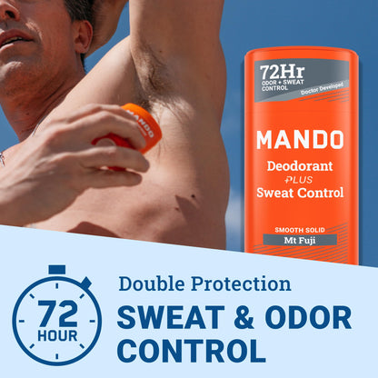 Mando Mt Fuji Antiperspirant for Men – Extra Strength 72-Hour Sweat & Odor Control, Baking Soda Free, 2-Pack