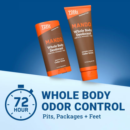 Mando Whole Body Deodorant Bundle – Cedar Grove | Aluminum-Free, 72-Hour Odor Control