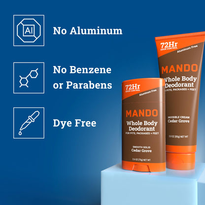 Mando Whole Body Deodorant Bundle – Cedar Grove | Aluminum-Free, 72-Hour Odor Control