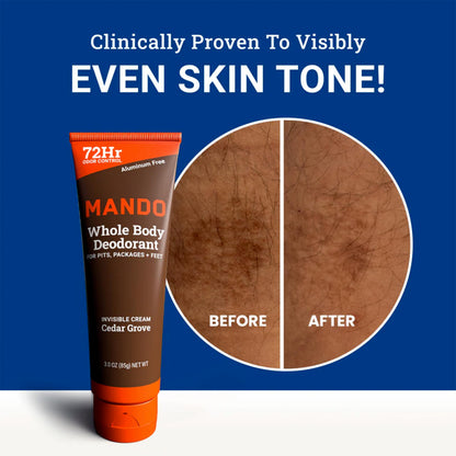 Mando Whole Body Deodorant - Cedar Grove - Aluminum-Free Invisible Cream Deodorant - 3.0 oz (Pack of 01)