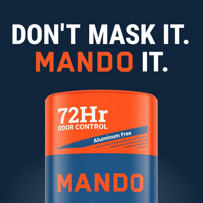 Mando Whole Body Deodorant for Men — Aluminum-Free & Baking Soda-Free Solid Stick | 72-Hour Odor Control (Pack of 2, Mt Fuji & Pro Sport)