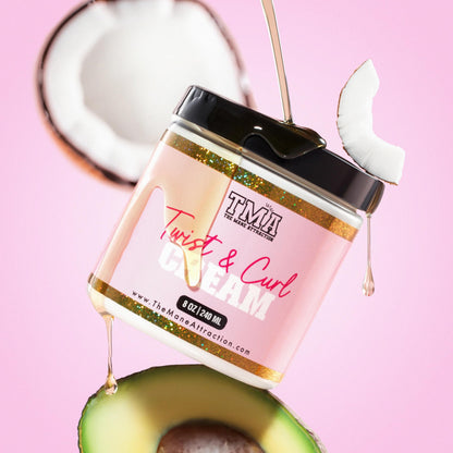 The Mane Attraction Twist & Curl Defining Cream – 8oz | Lightweight Curl Enhancer for Natural Hair