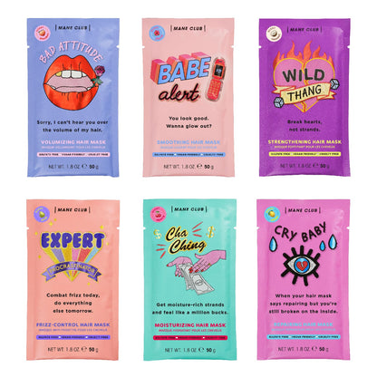 MANE CLUB Variety Pack Deep Conditioner - Vegan, Cruelty-Free, Sulfate & Paraben-Free (6-Pack)