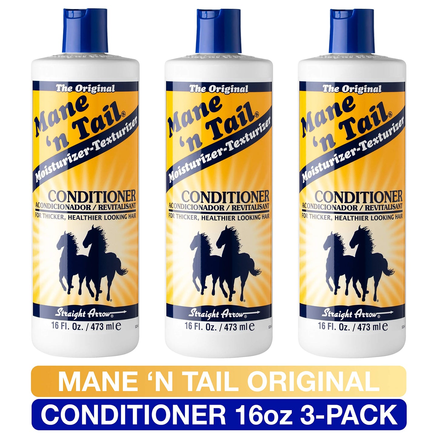 Mane 'n Tail Original Formula Conditioner 16 oz – 3 Pack for Thicker, Fuller Hair