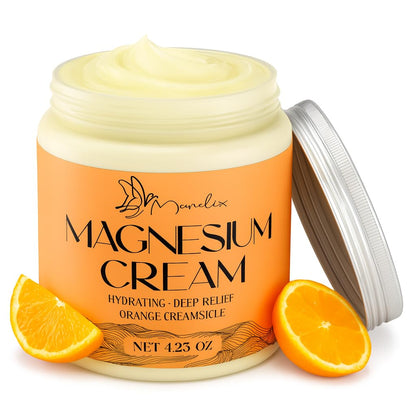 Manelix Magnesium Cream for Sleep – Orange Creamsicle, Muscle Relaxation, Hydration, 4.23 oz