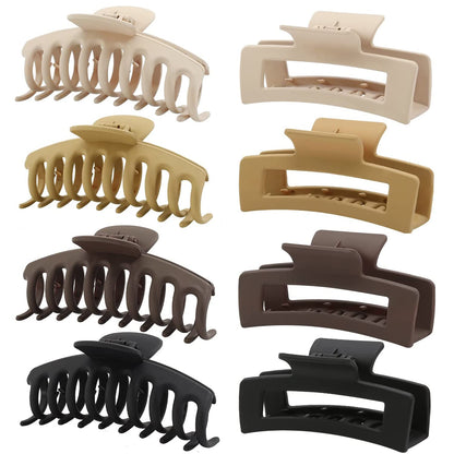 MAORULU 8 Pack Large Hair Claw Clips – Matte Non-Slip Banana Clips for Thick Hair