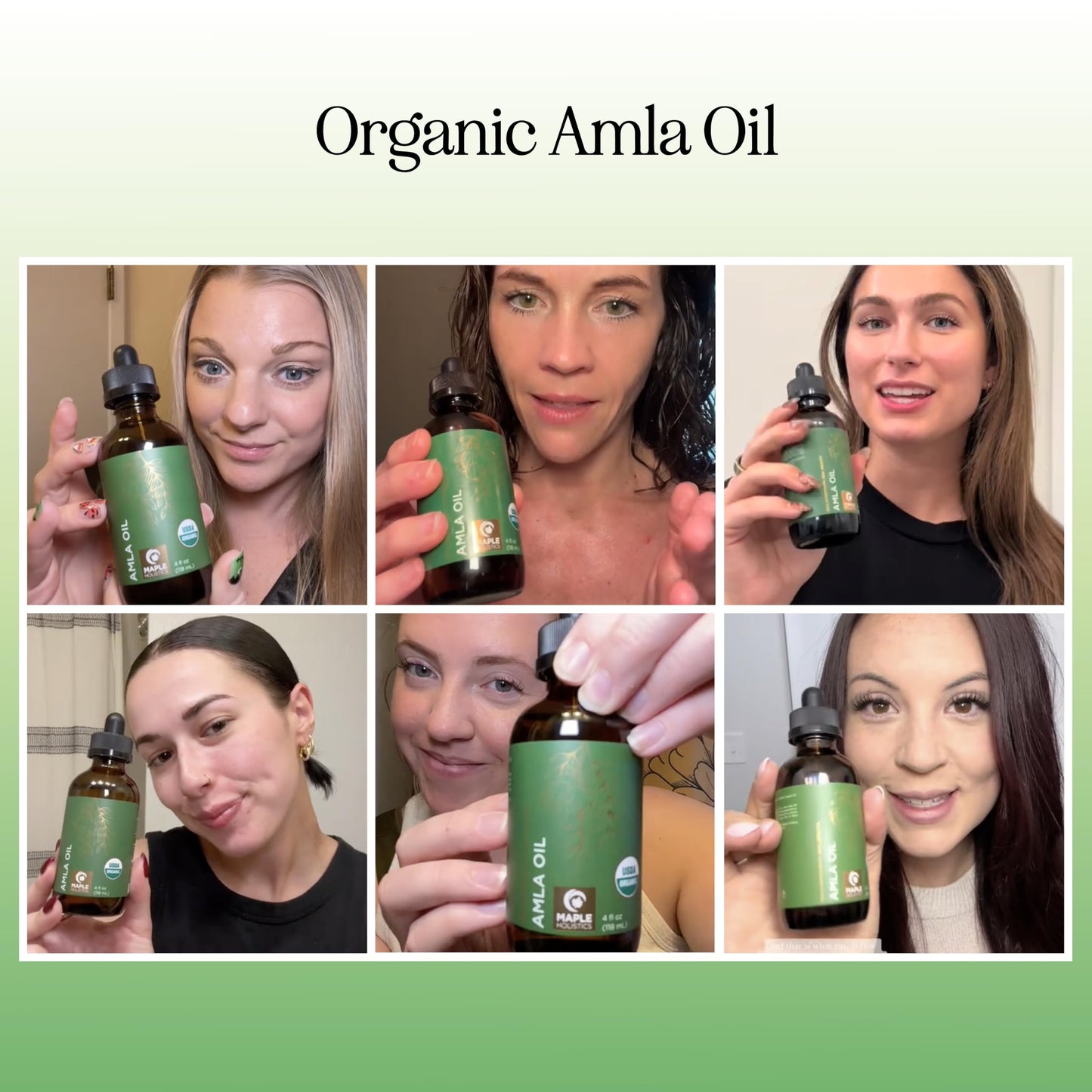 Maple Holistics Organic Amla Oil for Hair - 4 Fl Oz | Volume, Shine & Hydration