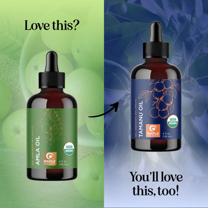 Maple Holistics Organic Amla Oil for Hair - 4 Fl Oz | Volume, Shine & Hydration