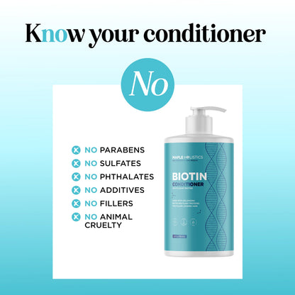Maple Holistics Biotin Conditioner for Thinning Hair – Volumizing, Sulfate-Free, 25 fl oz