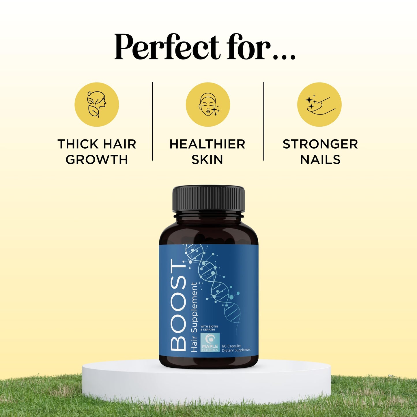 Maple Holistics Biotin 10000mcg & Collagen Hair Growth Supplement for Women & Men