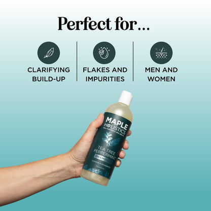 Maple Holistics Rosemary Tea Tree Mint Shampoo – Clarifying & Sulfate-Free for Dry Scalp (8 oz)