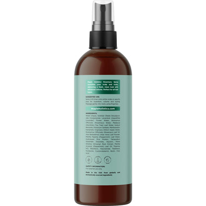 Maple Holistics Rosemary Water Spray for Hair & Scalp | Biotin Rice Water, Peppermint, Ginseng | Vegan & Cruelty-Free (8 fl oz)