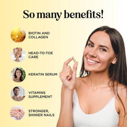 Maple Holistics Biotin & Collagen Hair Growth Supplement for Women & Men (2 Months)