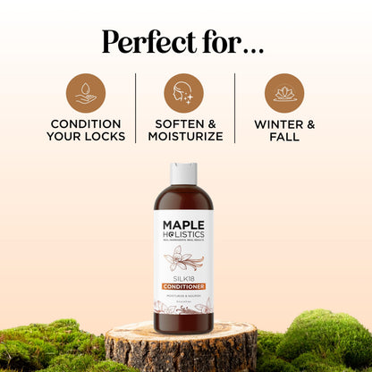 Maple Holistics Silk Protein Conditioner for Damaged Hair – Ultra Moisturizing with Shea Butter, Argan Oil, Green Tea & Aloe (16 Fl Oz)