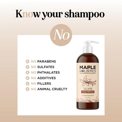 Maple Holistics Silk18 Hydrating Shampoo for Color-Treated Hair – Anti-Frizz & Ultra Moisturizing