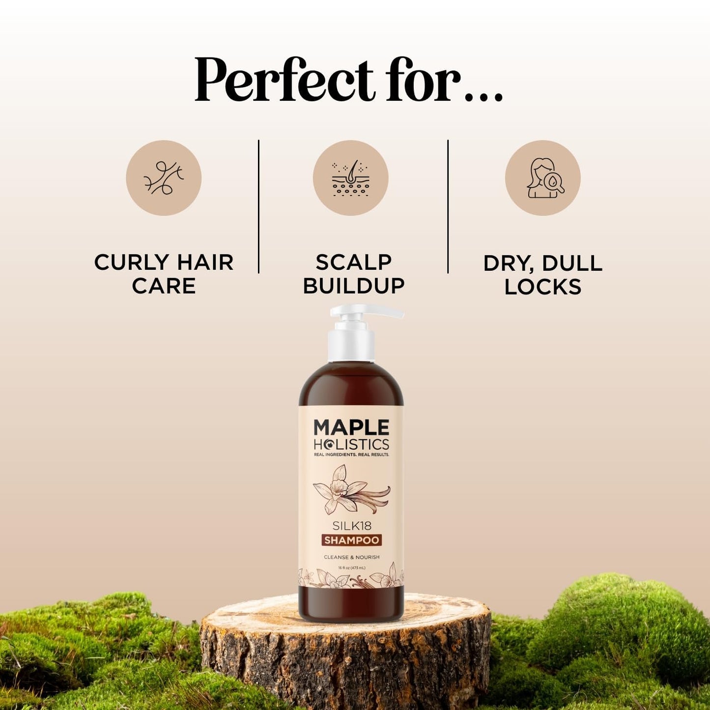 Maple Holistics Silk18 Hydrating Shampoo for Color-Treated Hair – Anti-Frizz & Ultra Moisturizing