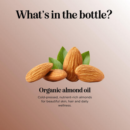 Maple Holistics USDA Organic Sweet Almond Oil - Pure Cold-Pressed Oil for Skin, Hair & Nails 16oz