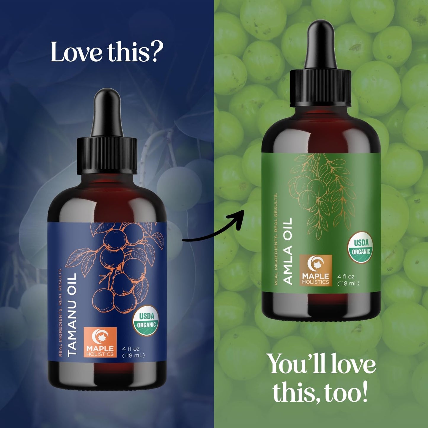 Maple Holistics 100% Pure Organic Tamanu Oil – Cold-Pressed, Virgin & Unrefined | Non-GMO, Vegan & Cruelty-Free (4 oz)