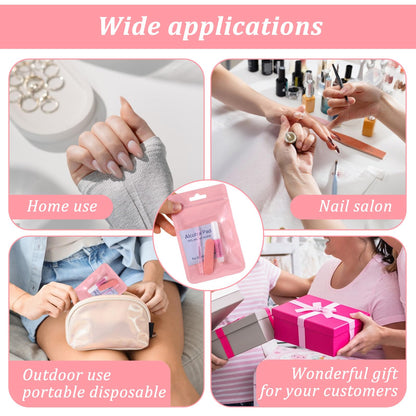 MAQUITA 120 Sets Press On Nail Tool Kit for Business – Disposable Prep Kit with File, Glue, Patches, Pads
