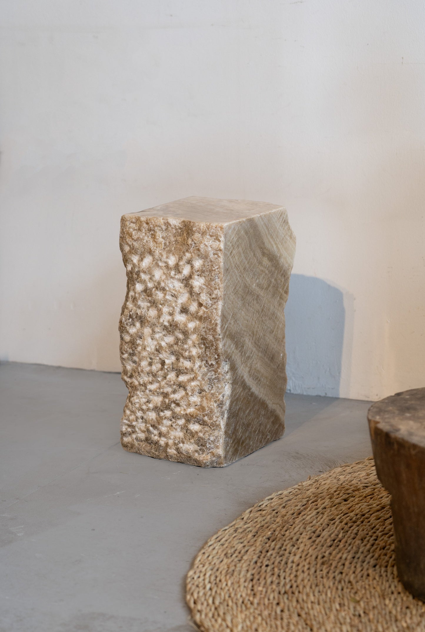 Natural Cut Onyx Side Table / Stool