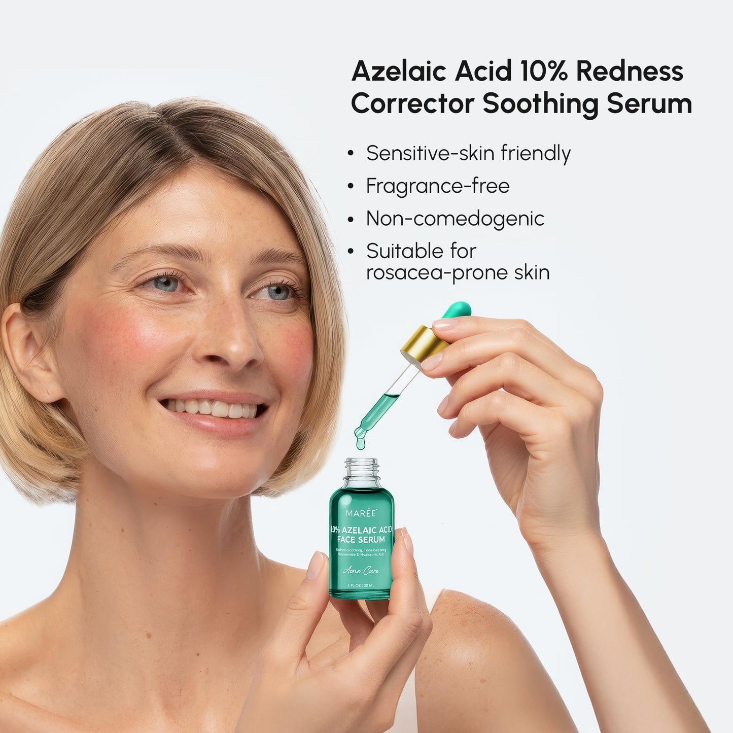 MAREE 10% Azelaic Acid Serum – Calming, Hydrating Face Serum with Niacinamide, Centella & Hyaluronic Acid