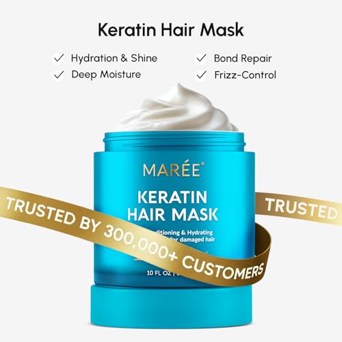 MAREE 10-in-1 Heat Protection Spray – Keratin, Collagen & Argan Oil for Frizz Control