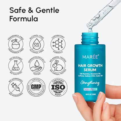MAREE Hair Growth Serum – Caffeine Peptides, Castor & Rosemary Oil for Hair Growth