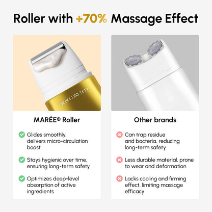MAREE Neck Cream with Roller – Lifting & Firming for Neck & Décolleté | 3D-Collagen & AH-8
