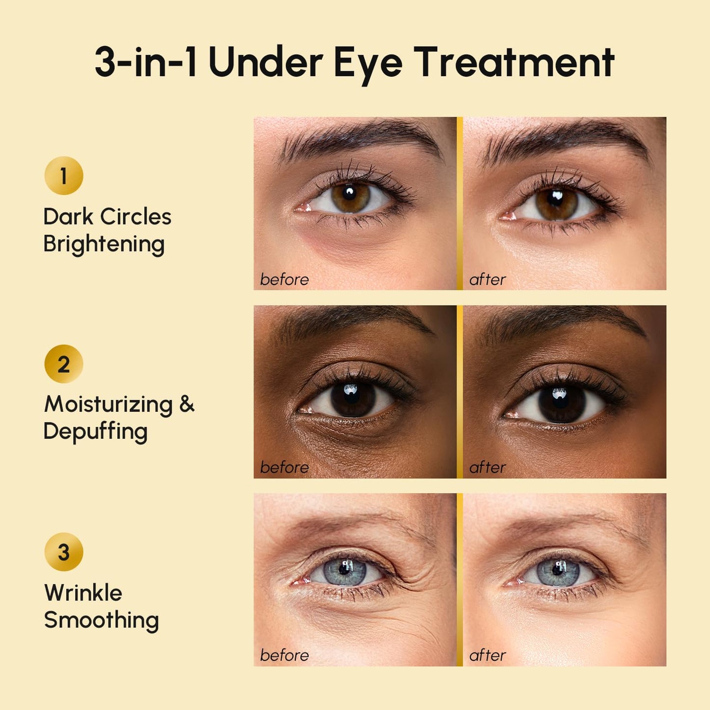 MAREE 24k Gold Glow Under Eye Gels – Cooling Hyaluronic Acid & Marine Collagen Patches