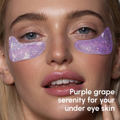 MAREE Violet Eye Gels – Marine Collagen Under Eye Patches, Hydrating Gel Patches with Hyaluronic Acid & Grape Water