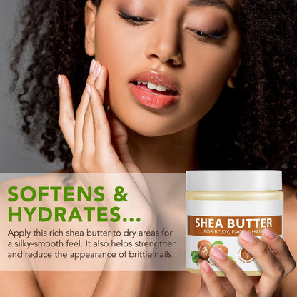 Mariayu Shea Butter Raw Organic — Deep Hydration for Skin & Hair, 7.8 oz