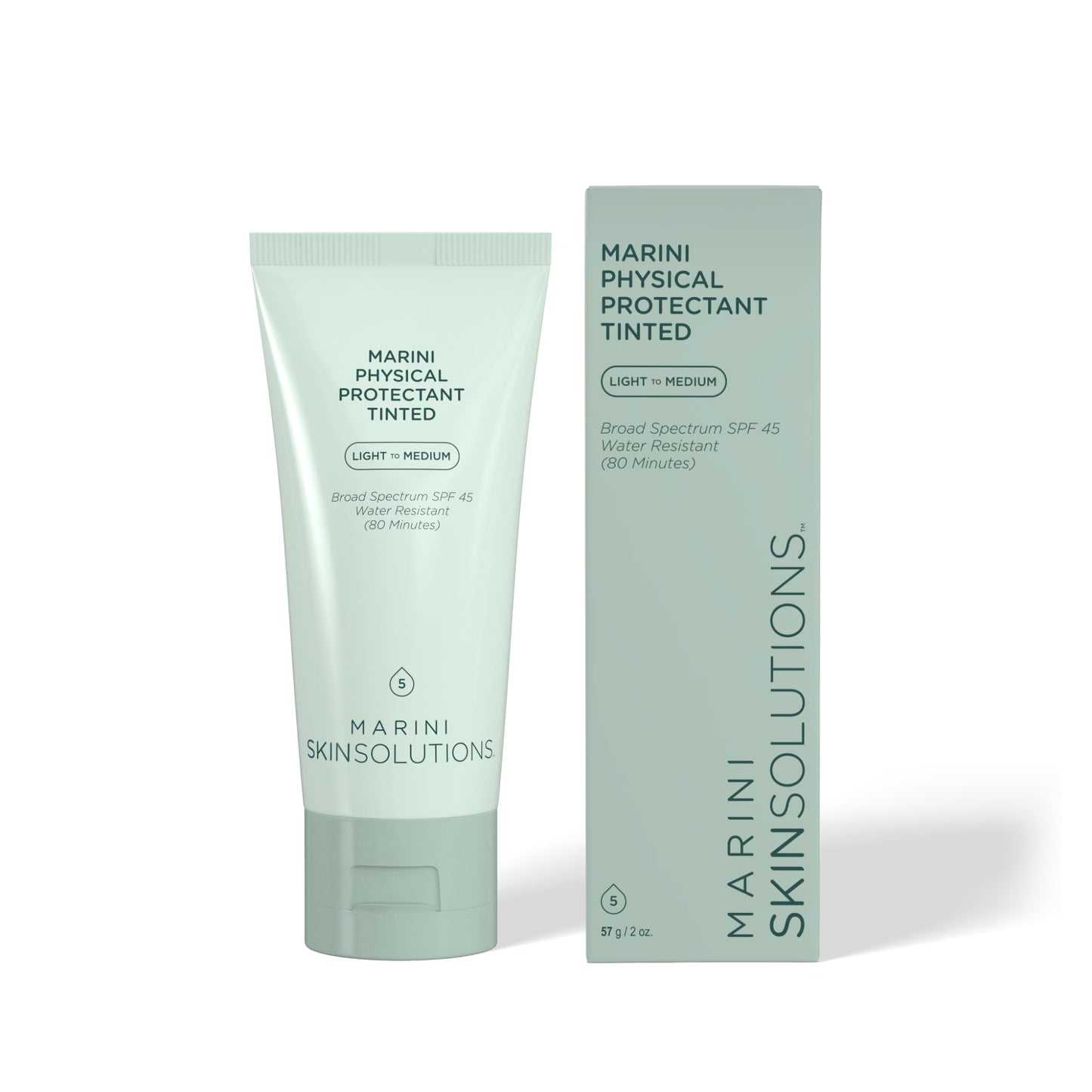 Marini SkinSolutions Physical Protectant Tinted SPF 45 Sunscreen – Light to Medium, 2 oz