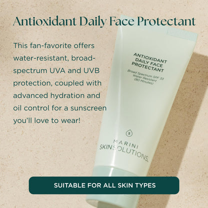 Marini SkinSolutions Antioxidant Daily Face Protectant SPF 33 | Broad-Spectrum, Water-Resistant, Cruelty-Free, Made in USA - 2 oz