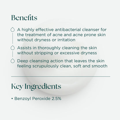 Marini SkinSolutions Benzoyl Peroxide Acne Treatment Wash 2.5% – 6 fl oz, USA Made