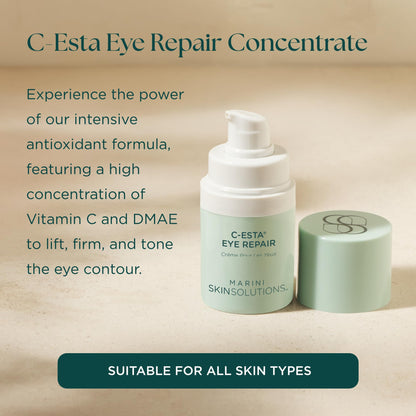 Marini SkinSolutions C-ESTA Eye Repair – Vitamin C Eye Cream with DMAE & Hyaluronic Acid | All Skin Types | Made in USA | 0.5 oz