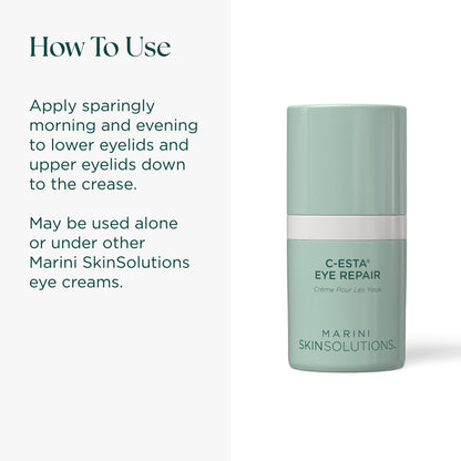 Marini SkinSolutions C-ESTA Eye Repair – Vitamin C Eye Cream with DMAE & Hyaluronic Acid | All Skin Types | Made in USA | 0.5 oz