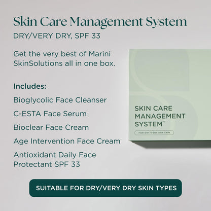 Marini SkinSolutions Skin Care Management System for Dry to Very Dry Skin | SPF 33 Antioxidant Protectant – Made in USA