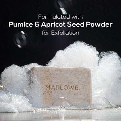 MARLOWE No. 102 Body Scrub Soap — 7 oz, Exfoliating Bar with Shea Butter, Olive Oil & Green Tea