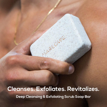 MARLOWE No. 102 Oud Wood Body Scrub Soap – 7 oz Exfoliating Bar