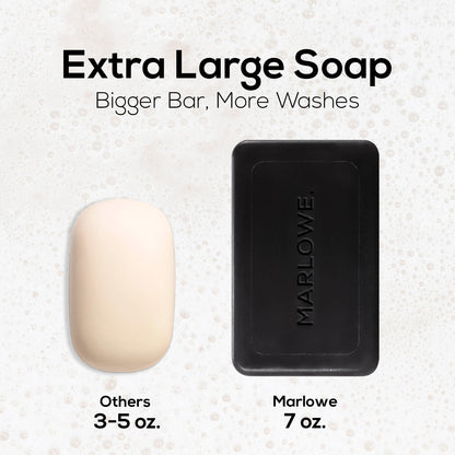 MARLOWE No. 106 Charcoal Soap – 7 oz Bar (3-Pack) Purifying, Hydrating for Men with Woodsy Sage + Fir