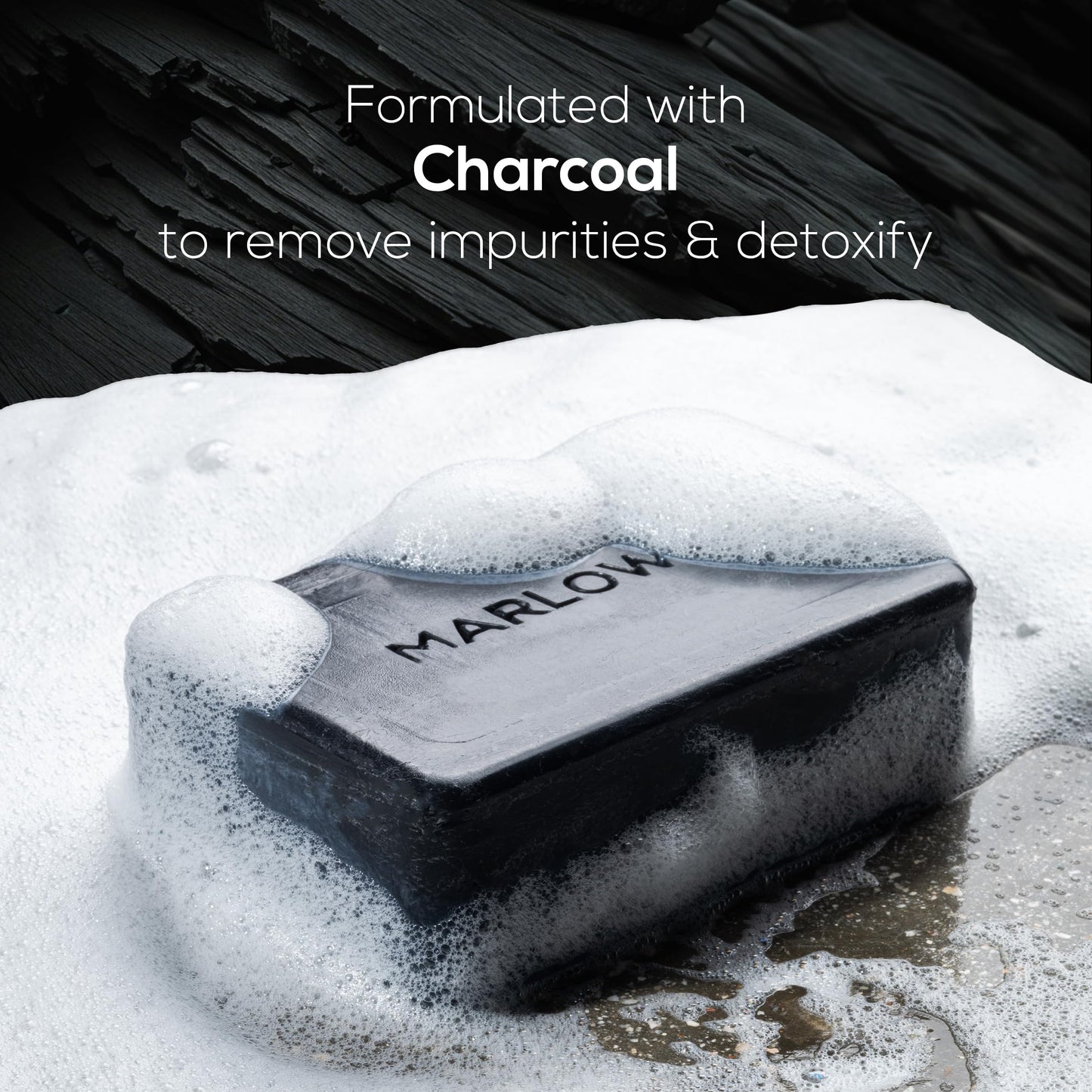 MARLOWE No. 106 Charcoal Soap – 7 oz Bar (3-Pack) Purifying, Hydrating for Men with Woodsy Sage + Fir