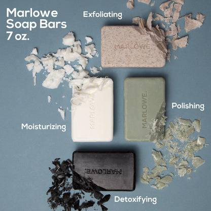 MARLOWE No.108 Lightly Exfoliating Soap Bar 7oz – 3 Bars | Polishing, Moisturizing & Cleansing for Men