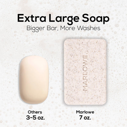 MARLOWE No. 102 Body Scrub Soap – Exfoliating 7 oz Bar (6-Pack) with Shea Butter, Olive Oil & Green Tea