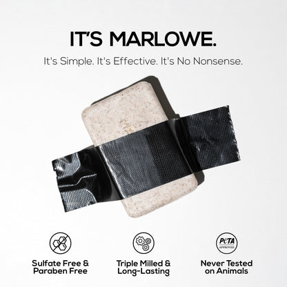 MARLOWE No. 102 Body Scrub Soap – Exfoliating 7 oz Bar (6-Pack) with Shea Butter, Olive Oil & Green Tea