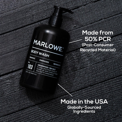 MARLOWE No. 103 Body Wash – Cedarwood & Sea Salt, 15 oz