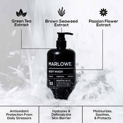 MARLOWE No. 103 Body Wash – Cedarwood & Sea Salt, 15 oz