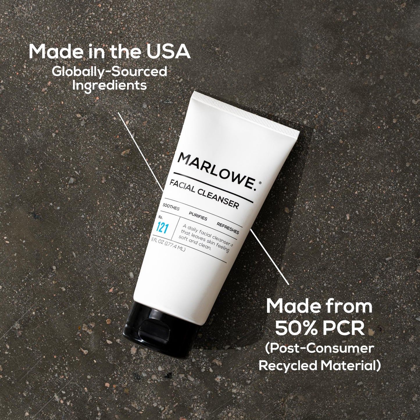 MARLOWE. No. 121 Facial Cleanser – Daily Men’s Face Wash with Natural Extracts & Antioxidants