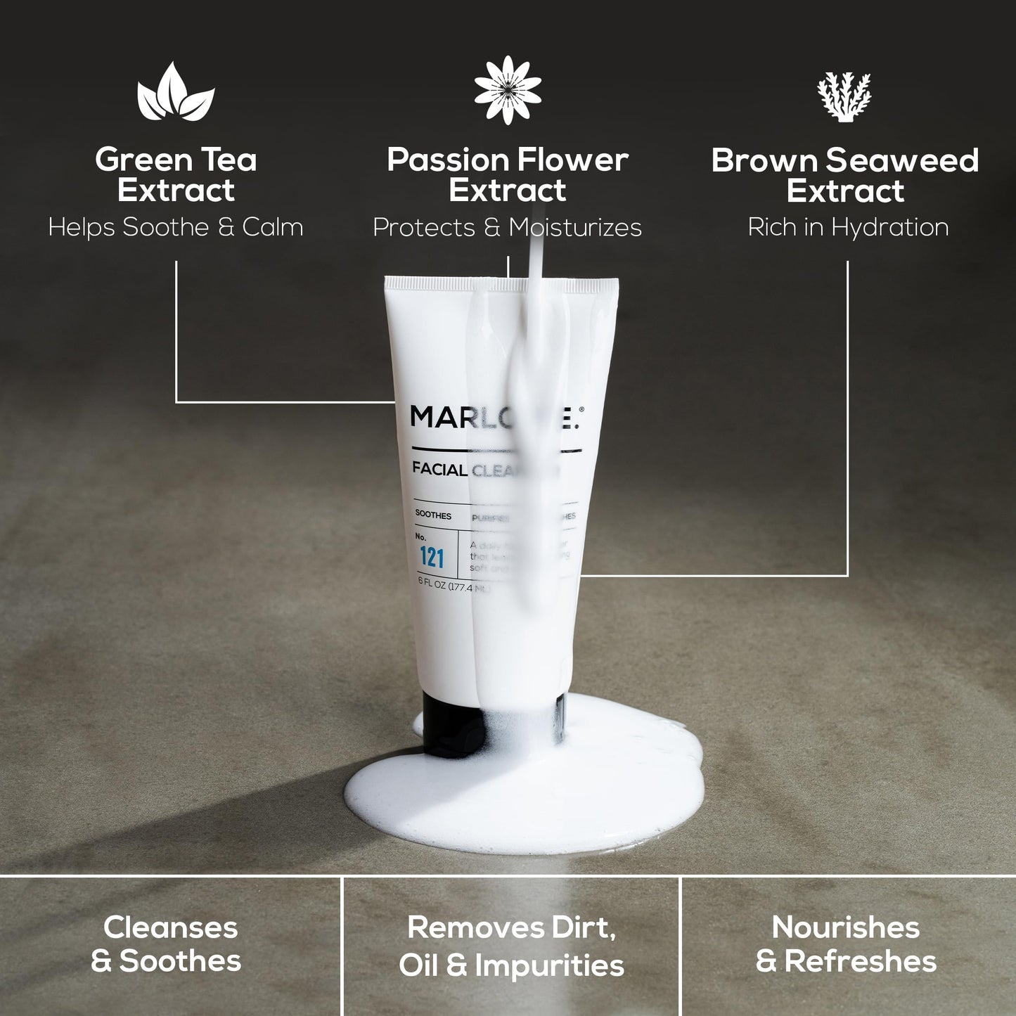 MARLOWE. No. 121 Facial Cleanser – Daily Men’s Face Wash with Natural Extracts & Antioxidants